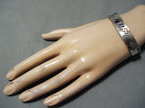 Important Julian Arviso Vintage Native American Navajo Sugulite Sterling Silver Bracelet-Nativo Arts