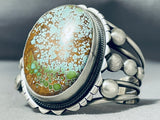 Native American Importanmt Green Deposit #8 Turquoise Verdy Jake Sterling Silver Bracelet-Nativo Arts