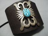 Incredible Vintage Native American Navajo Turquoise Sterling Silver Ketoh Bowguard Bracelet-Nativo Arts
