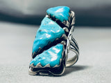 Important Quam Vintage Native American Zuni Turquoise Sterling Silver Ring-Nativo Arts