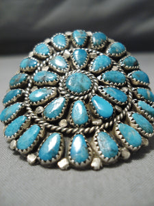 Fabulous Huge Navajo Turquoise Sun Sterling Silver Native American Ring-Nativo Arts