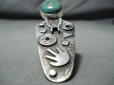 Impressive San Felipe Native American 8 Turquoise Sterling Silver Ring-Nativo Arts