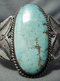 One Of The Best Early Vintage Native American Navajo #8 Turquoise Sterling Silver Bracelet-Nativo Arts
