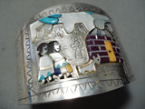 Native American Detailed Vintage Navajo Turquoise Sugulite Sterling Silver Bracelet-Nativo Arts