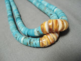 Rare Earlier Vintage Native American Navajo Blue Gem Turquoise Jacla Pendant Old-Nativo Arts