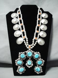 Native American 286 Grams Women's Turquosie Coral Sterling Silver Squash Blossom Necklace-Nativo Arts