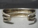 Museum Vintage Native American Navajo Long Angle Turquoise Sterling Silver Bracelet Old-Nativo Arts