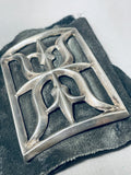Powerful Vintage Native American Navajo Sterling Silver Bowguard Ketoh Bracelet Old-Nativo Arts