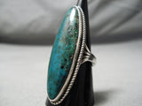 Exceptional Vintage Native American Navajo Turquoise Sterling Silver Ring Old-Nativo Arts