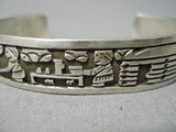 Wonderful Vintage Navajo Story Sterling Silver Native American Bracelet-Nativo Arts