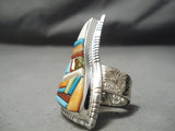 Inlay Master Navajo Turquoise Sterling Silver Native American Ring-Nativo Arts