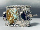 Fascinating San Felipe Signed 8 Turquoise Sterling Silver Scorpions Bracelet-Nativo Arts