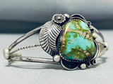 One Of The Most Vivid Royston Turquoise Vintage Native American Navajo Sterling Silver Bracelet-Nativo Arts