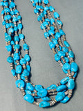 Native American 200+ Gram Vintage Santo Domingo Old Kingman Turquoise Heishi Necklace-Nativo Arts