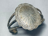 Important Lee Family Vintage Native American Navajo Signed Sterling Silver Handstamped Bracelet-Nativo Arts