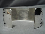 Superlative Vintage Native American Navajo Deep Blue Turquoise Sterling Silver Bracelet Old-Nativo Arts