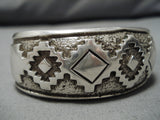 Native American Important Vintage Thick Tommy Jackson Sterling Silver Bracelet-Nativo Arts