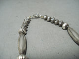 Native American Unique Purple Bead Vintage Sterling Silver Necklace-Nativo Arts
