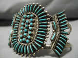 Early Museum Vintage Native American Navajo Zuni Turquoise Sterling Silver Bracelet Old-Nativo Arts
