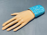 Best Vintage Native American Zuni Turquoise Mosaic Wall Turquoise Sterling Silver Bracelet-Nativo Arts
