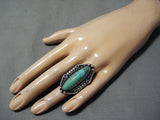 Incredible Vintage Native American Hopi Pilot Mountain Turquoise Sterling Silver Ring Old-Nativo Arts