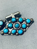 Authentic Very Rare Vintage Native American Zuni Turquoise Sterling Silver Cufflinks-Nativo Arts