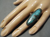 Fabulous Vintage Native American Navajo Rare Turquoise Sterling Silver Ring-Nativo Arts