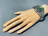 Dazzling Native American Navajo Royston Turquoise Sterling Silver Bracelet-Nativo Arts