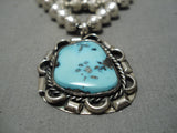 Important Godber Turquoise Vintage Native American Navajo Sterling Silver Necklace-Nativo Arts