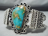 Vivid Vintage Native American Navajo Royston Turquoise Sterling Silver Bracelet-Nativo Arts