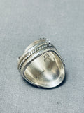 Magnificent Vintage Native American Hopi Sleeping Beauty Turquoise Sterling Silver Ring Signed-Nativo Arts