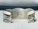 Hand Poured Hot Sterling Silver Native American Navajo Geomtric Bracelet-Nativo Arts