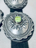 Rare Vintage Native American Navajo Green Turquoise Sterling Silver Concho Belt-Nativo Arts