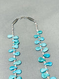 Native American Brilliant Vintage Santo Domingo Turquoise Teardrop Heishi Silver Beads Necklace-Nativo Arts