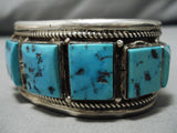 Incredible Vintage Native American Navajo Sleeping Beauty Turquoise Sterling Silver Bracelet-Nativo Arts