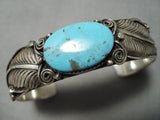 Unique! Vintage Navajo Old Kingman Turquoise Sterling Silver Bracelet-Nativo Arts