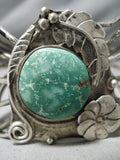 Important Early Vintage Native American Navajo Carico Lake Turquoise Sterling Silver Bracelet-Nativo Arts