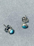 Beautiful Vintage Native American Navajo Turquoise Eye Sterling Silver Earrings-Nativo Arts