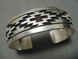 Important Vintage Native American Navajo Tommy Jackson Sterlingn Silver Rug Bracelet-Nativo Arts