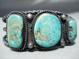 Old Twist Coil Vintage Native American Navajo Turquoise Sterling Silver Bracelet-Nativo Arts