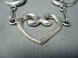 Sweet Navajo Sterling Silver Swirling Heart Necklace Native American-Nativo Arts