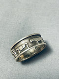 Awesome Vintage Native American Navajo Sterling Silver Storyteller Band Ring-Nativo Arts