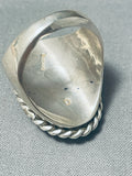 Important Cal Desson Vintage Native American Navajo Route 66 Sterling Silver Heavy Ring-Nativo Arts