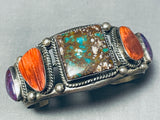 Leo James Vintage Native American Navajo Royston Turquoise Sterling Silver Bracelet-Nativo Arts