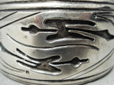 Symbolic Vintage Native American Navajo Sterling Silver Hand Forged Bird Bracelet-Nativo Arts