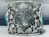 259 Grams Heavy Mens Native American Turquoise Sterling Silver Bracelet-Nativo Arts