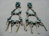 Amazing Vintage Zuni Native American Sterling Silver Earrings Old-Nativo Arts