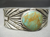 One Best Jesus Cross Vintage Native American Navajo Royston Turquoise Sterling Silver Bracelet-Nativo Arts