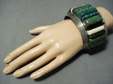 One Of Best Ever Large Wrist Vintage Native American Navajo Turquoise Sterling Silver Bracelet-Nativo Arts