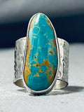 Colossal Native American Navajo Royston Turquoise Sterling Silver Ring-Nativo Arts